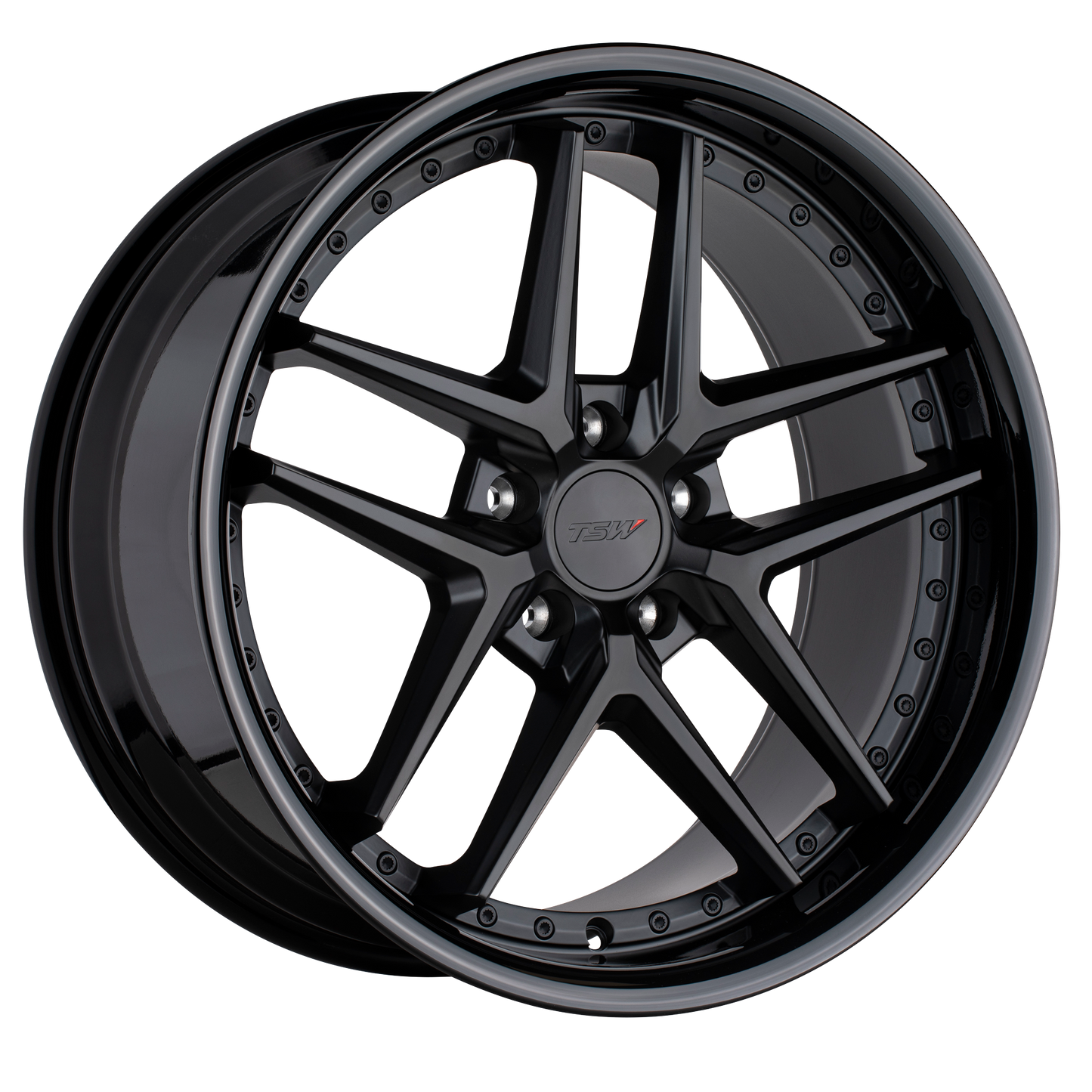 TSW PREMIO 20X8.5 20 5X120/5X4.72 MATTE BLACK W/ GLOSS BLACK LIP