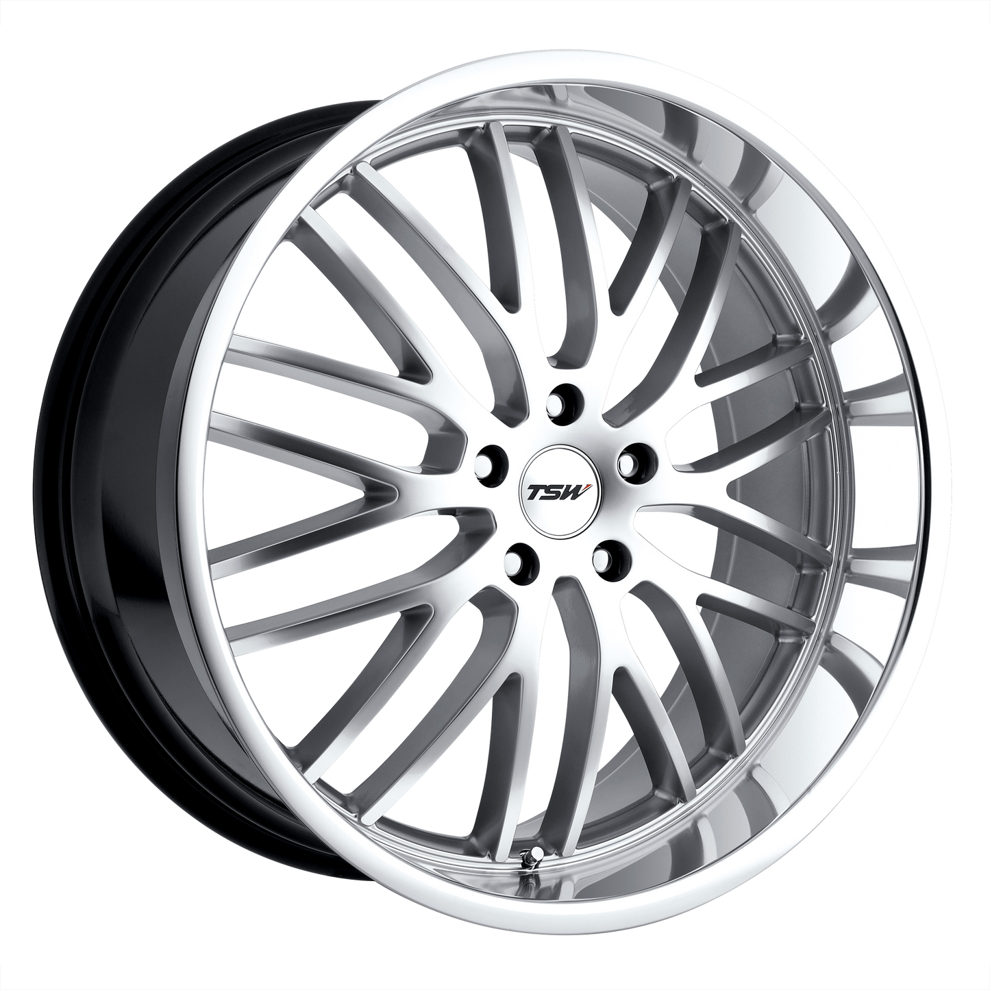 TSW SNETTERTON 20X8.5 20 5X114.3/5X4.5 HYPER SILVER W/ MIRROR CUT LIP