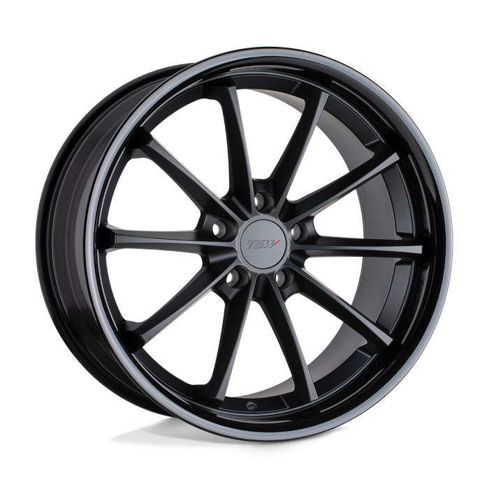 TSW SWEEP 19X8.5 20 5X120/5X4.72 MATTE BLACK W/ GLOSS BLACK LIP