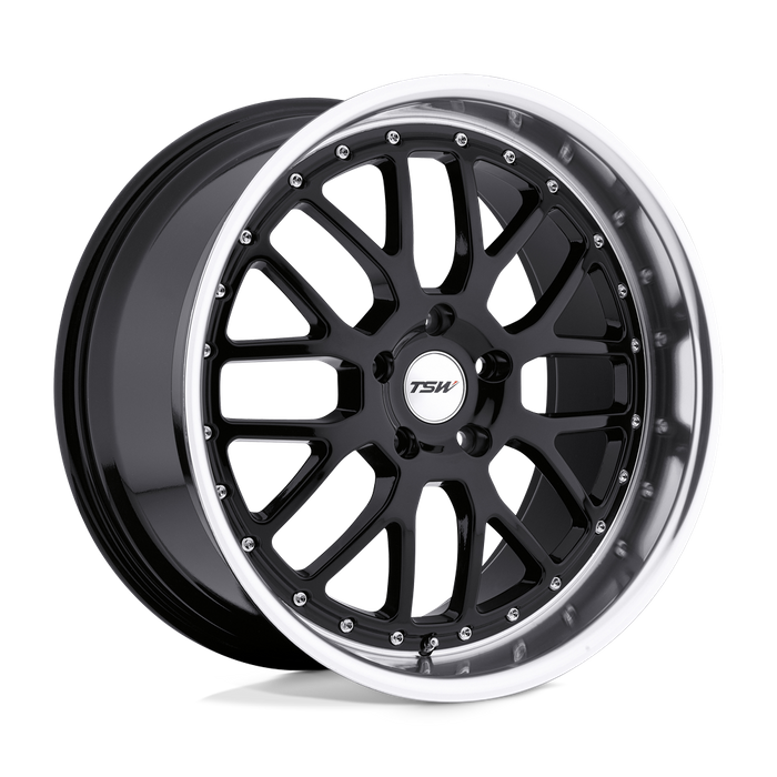 TSW VALENCIA 19X8 32 5X120/5X4.72 GLOSS BLACK W/ MIRROR CUT LIP