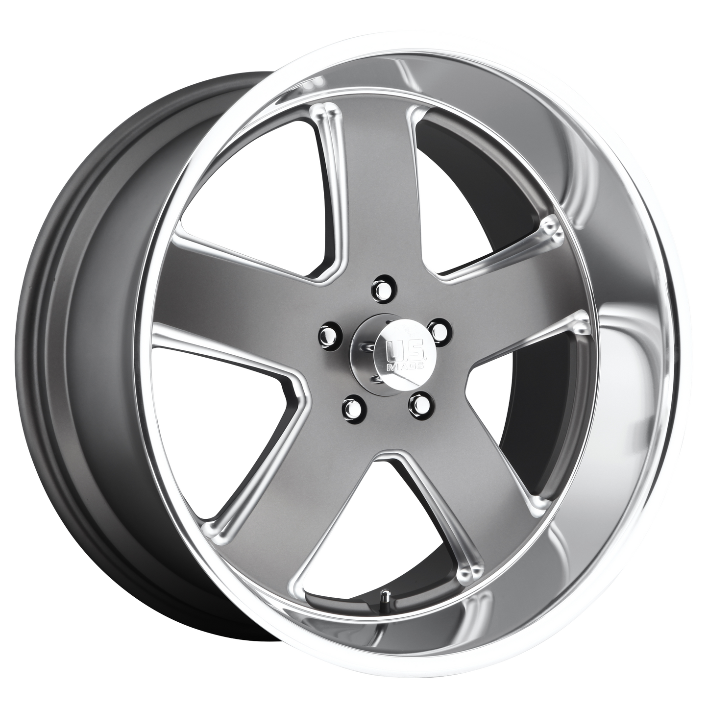 US Mag 1PC U118 HUSTLER 20x9.5 1 5x120.65/5x4.75 MATTE GUN METAL