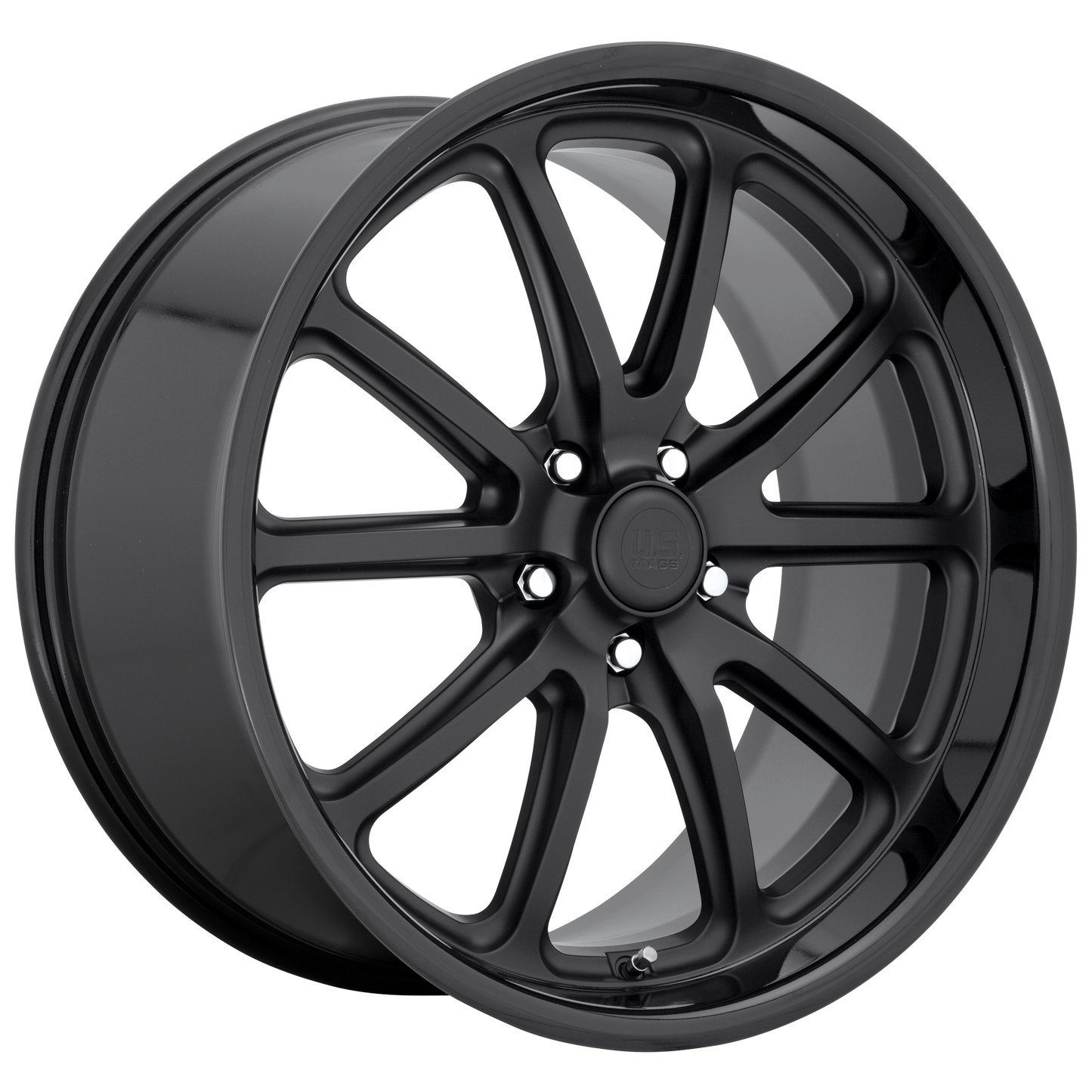 US Mag 1PC U123 RAMBLER 20x8.5 15 5x115/5x115 GLOSS BLACK MATTE BLACK