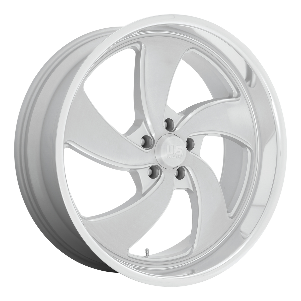 US Mag 1PC U134 DESPERADO 22X8.5 1 5X127 SILVER BRUSHED FACE MILLED DIAMOND CUT MILLED