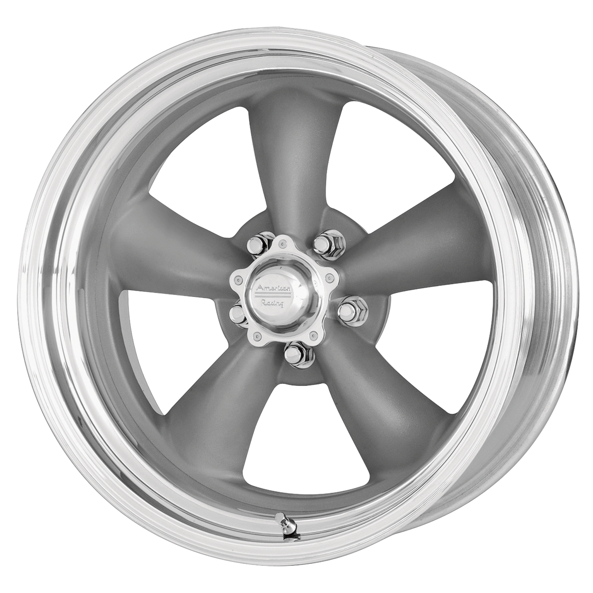 American Racing Vintage VN215 CLASSIC TORQ THRUST II 17X8 -11 5X114.3 MAG GRAY MACHINED LIP