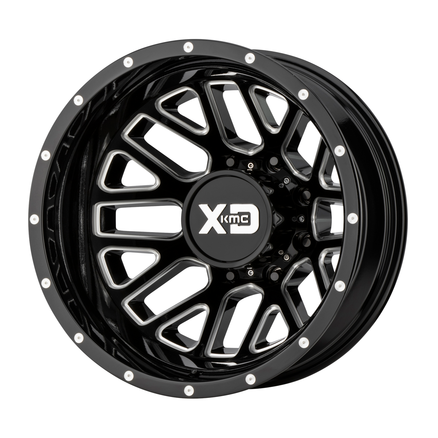 XD XD843 GRENADE DUALLY 20x8.25 -198 8x210/8x8.3 Gloss Black Milled - Rear