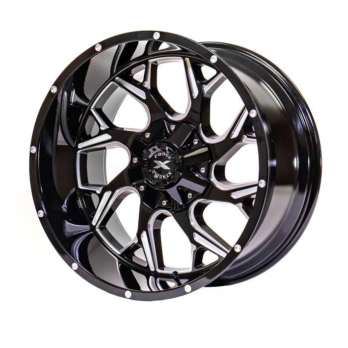 Xtreme Force Raptor 20x10 -25 6X139.7 (6X5.5)/6x135 Black and Milled