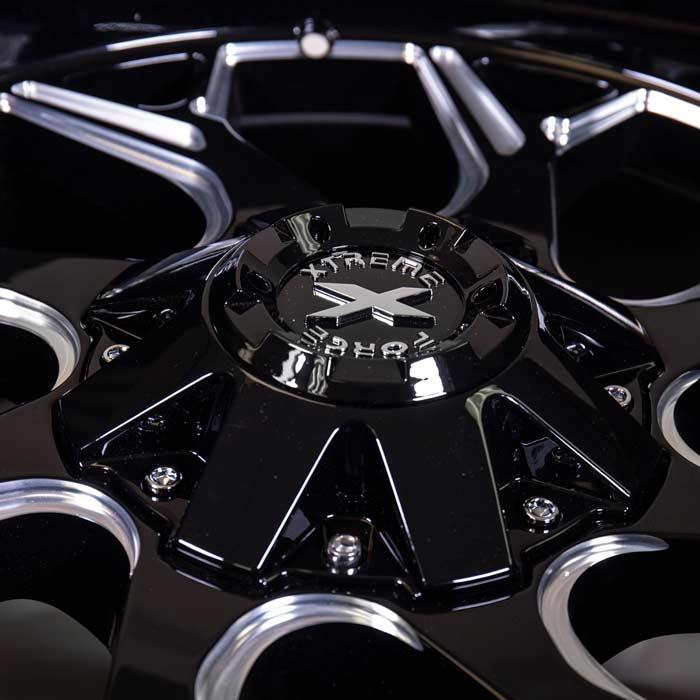 Xtreme Force Raptor 22x12 -51 5x127 (5x5)/5x139.7 (5x5.5) Black and Milled