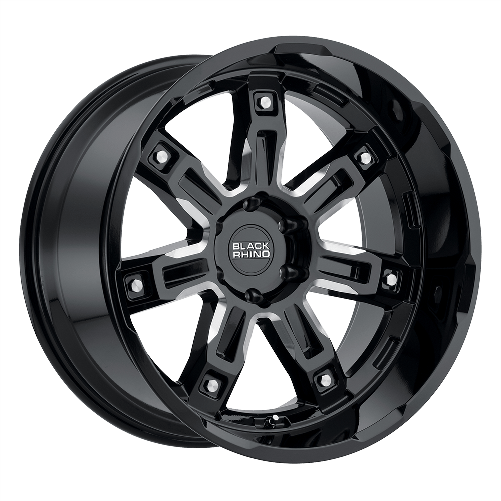 BLACK RHINO LOCKER 18X9.5 -18 6X139.7 GLOSS BLACK W/ MILLED SPOKES