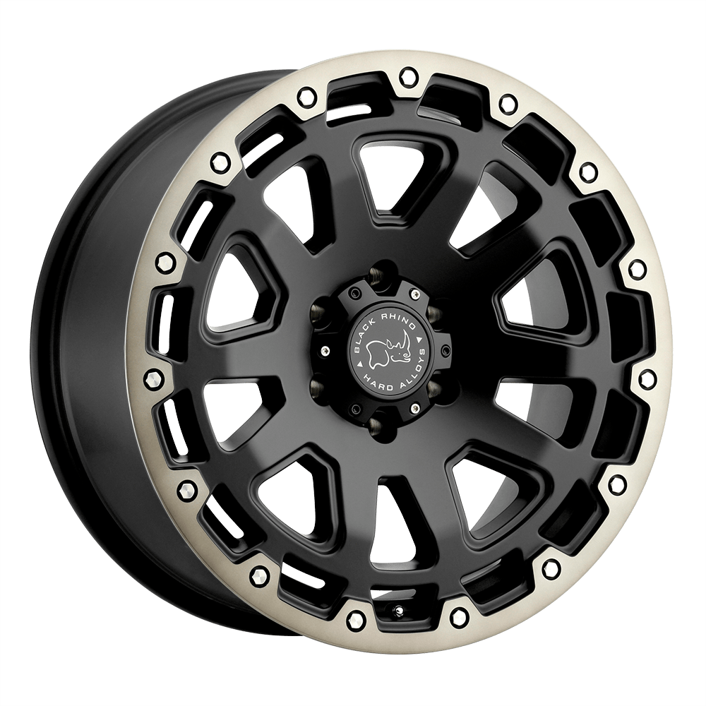 BLACK RHINO RAZORBACK 17X9 0 5X139.7 MATTE BLACK W/ MACHINED DARK TINT LIP