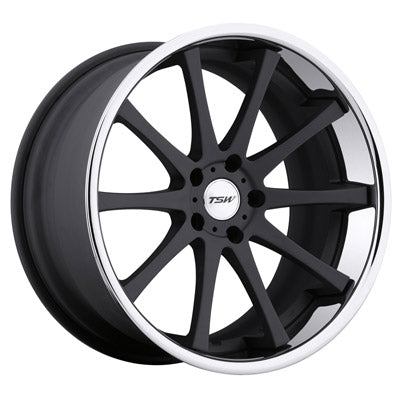 TSW JEREZ 19X8 35 5X120/5X4.72 MATTE BLACK W/ CHROME STAINLESS LIP