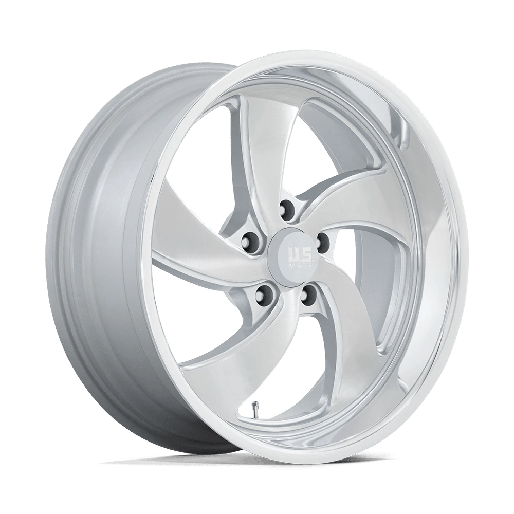 US MAG 1PC U134 DESPERADO 20X9.5 1 5X120.65 SILVER BRUSHED FACE MILLED DIAMOND CUT MILLED