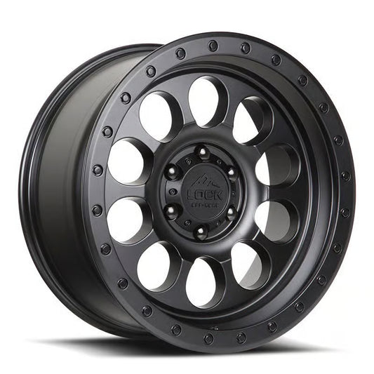 LOCK OFFROAD 50CAL 17X9 12 5X127 MATTE BLACK W MATTE BLACK RING