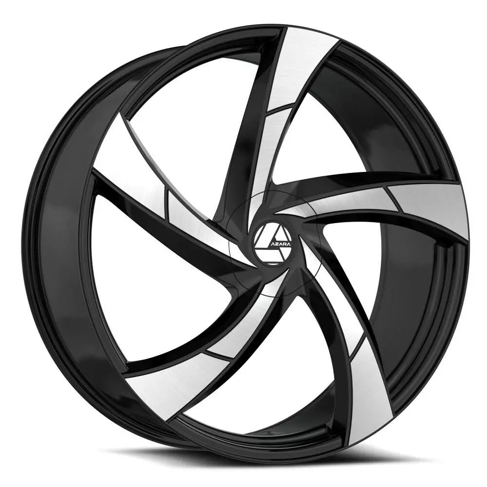 AZARA AZA-524 22X9.5 15 BLANK GLOSS BLACK & MACHINED