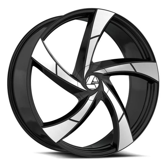 AZARA AZA-524 22X9.5 15 BLANK GLOSS BLACK & MACHINED