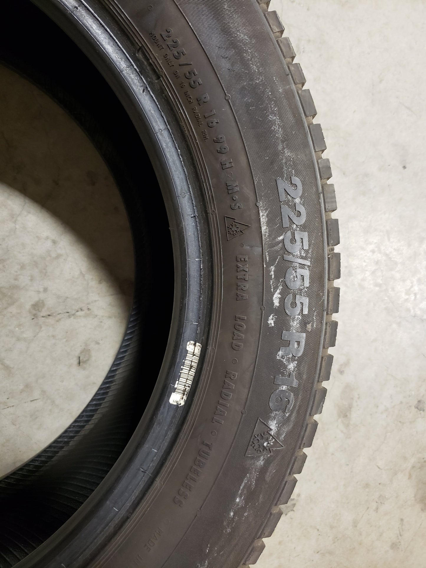 SINGLE 225/55R16 Continental Conti Winter Contact TS830P 99H XL - Used Tires