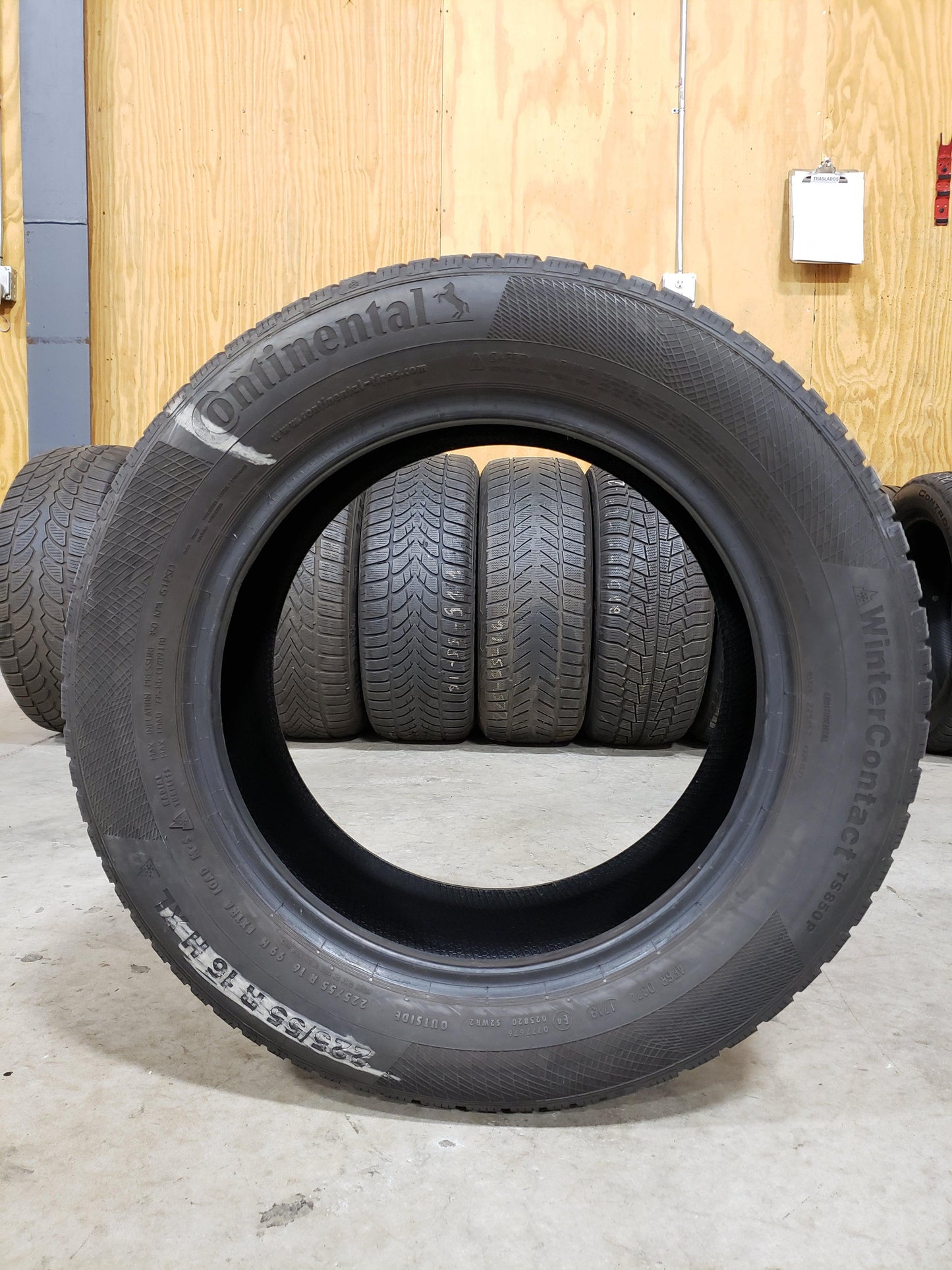 SET OF 2 225/55R16 Continental ContiWinterContact TS850P 99H XL - Used Tires