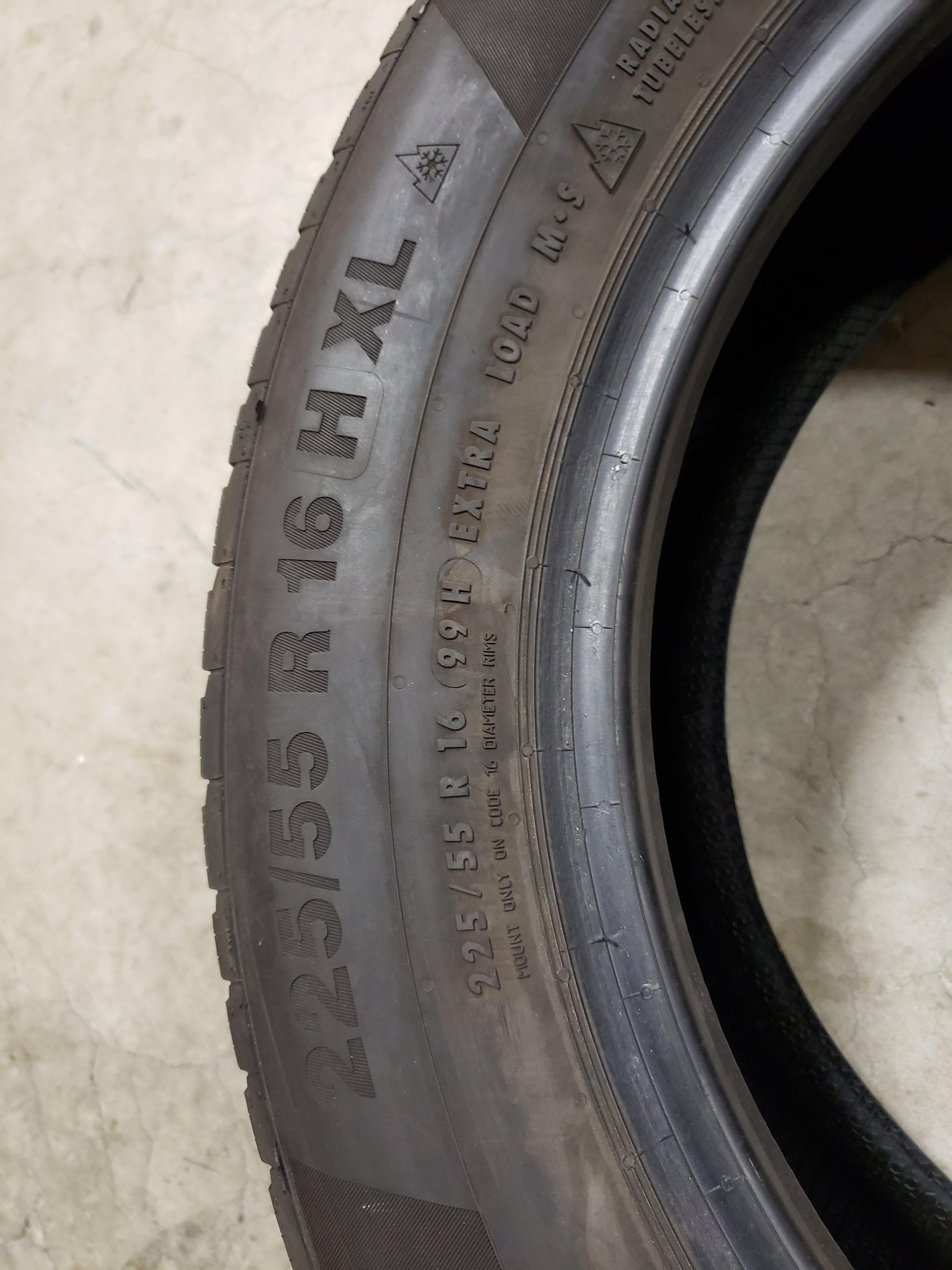 SET OF 2 225/55R16 Continental ContiWinterContact TS850P 99H XL - Used Tires