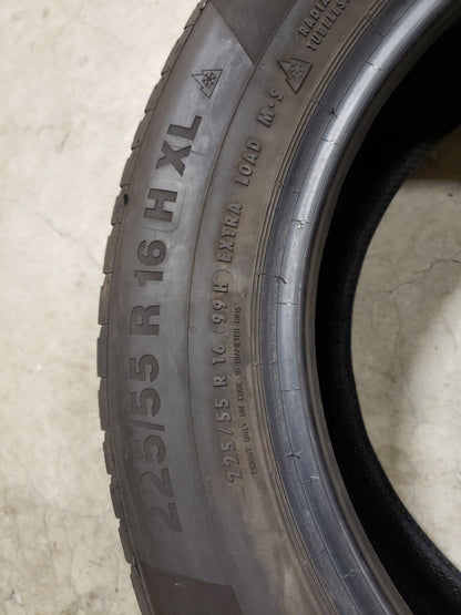 SET OF 2 225/55R16 Continental ContiWinterContact TS850P 99H XL - Used Tires