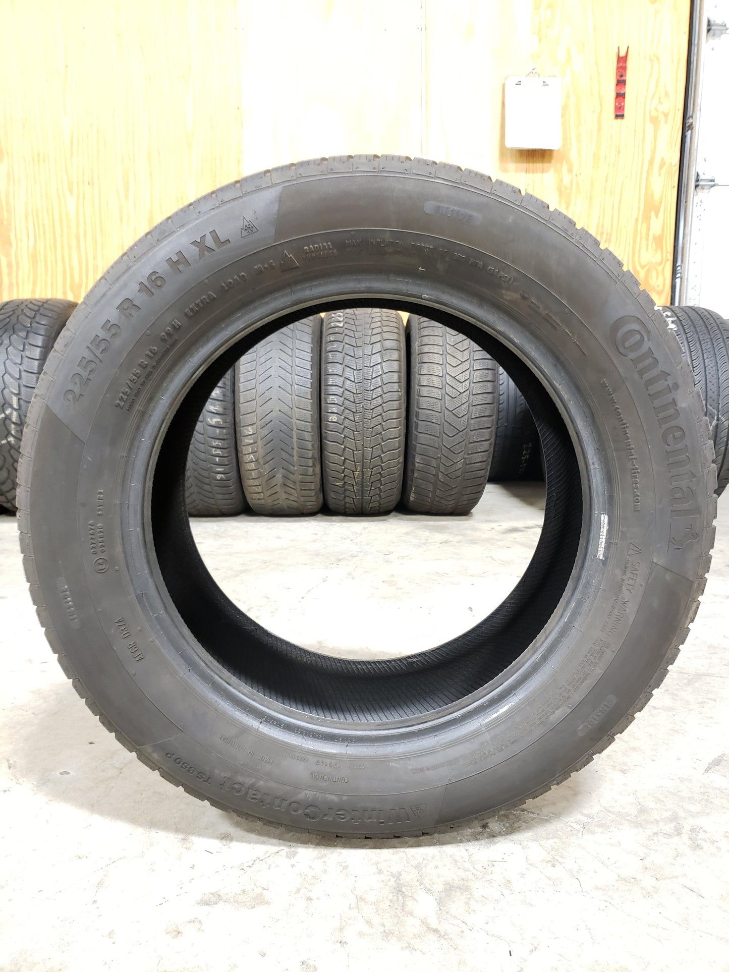 SET OF 2 225/55R16 Continental ContiWinterContact TS850P 99H XL - Used Tires