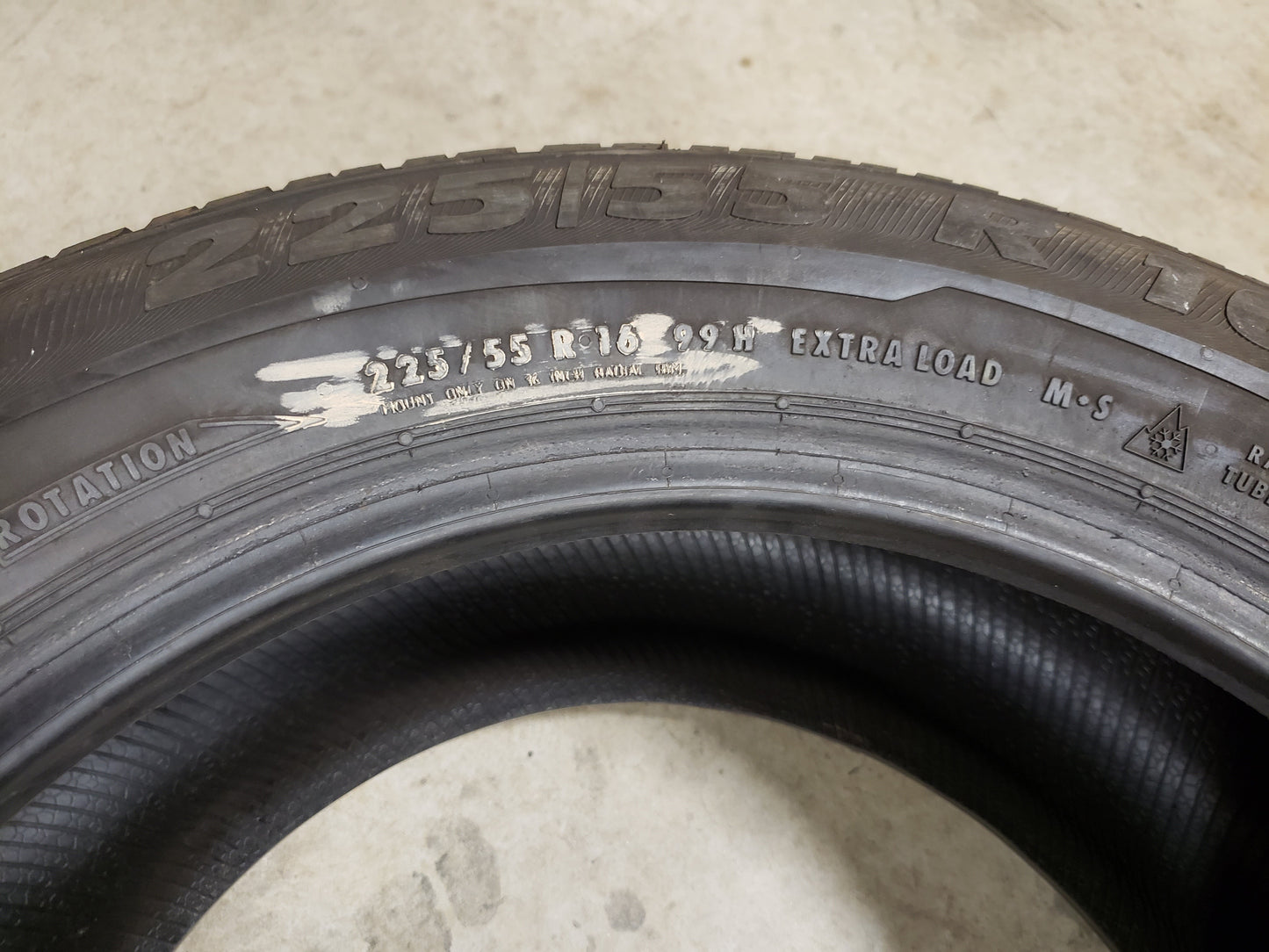 SINGLE 225/55R16 Semperit Speed-Grip2 99H XL Extra Load - Used Tires