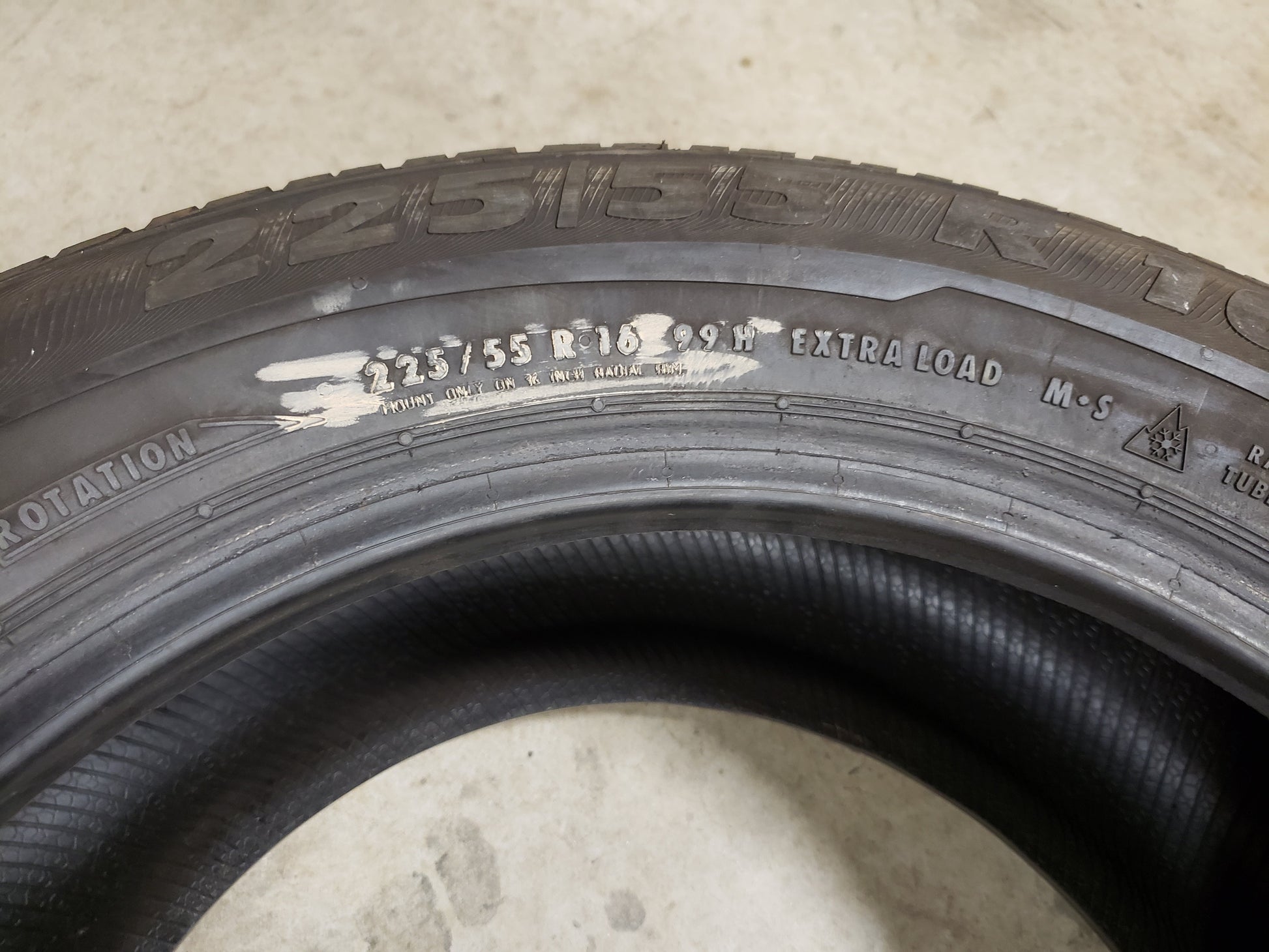 SINGLE 225/55R16 Semperit Speed-Grip2 99H XL Extra Load - Used Tires