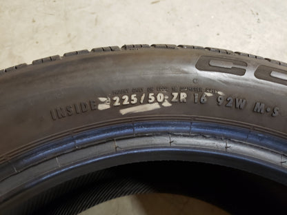 SINGLE 225/50R16 Continental Control Contact Sport A/S 92 W XL - Used Tires