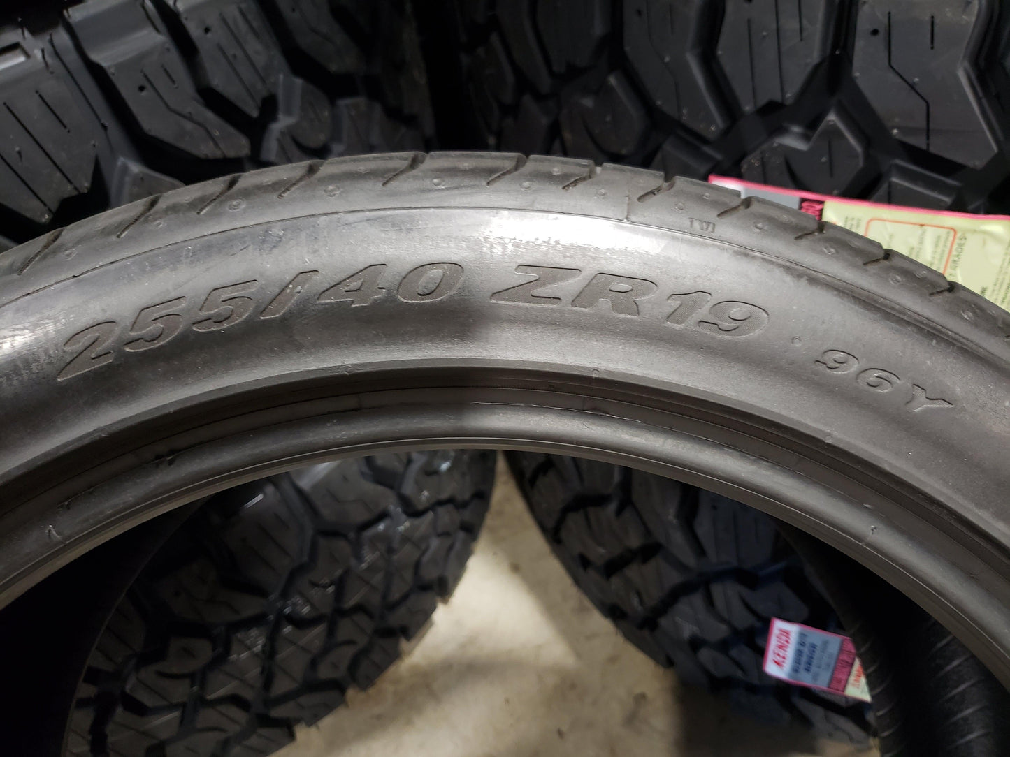 SET OF 2 255/40R19 Pirelli (1) P Zero (1) P Zero RFT 96 Y XL - Used Tires