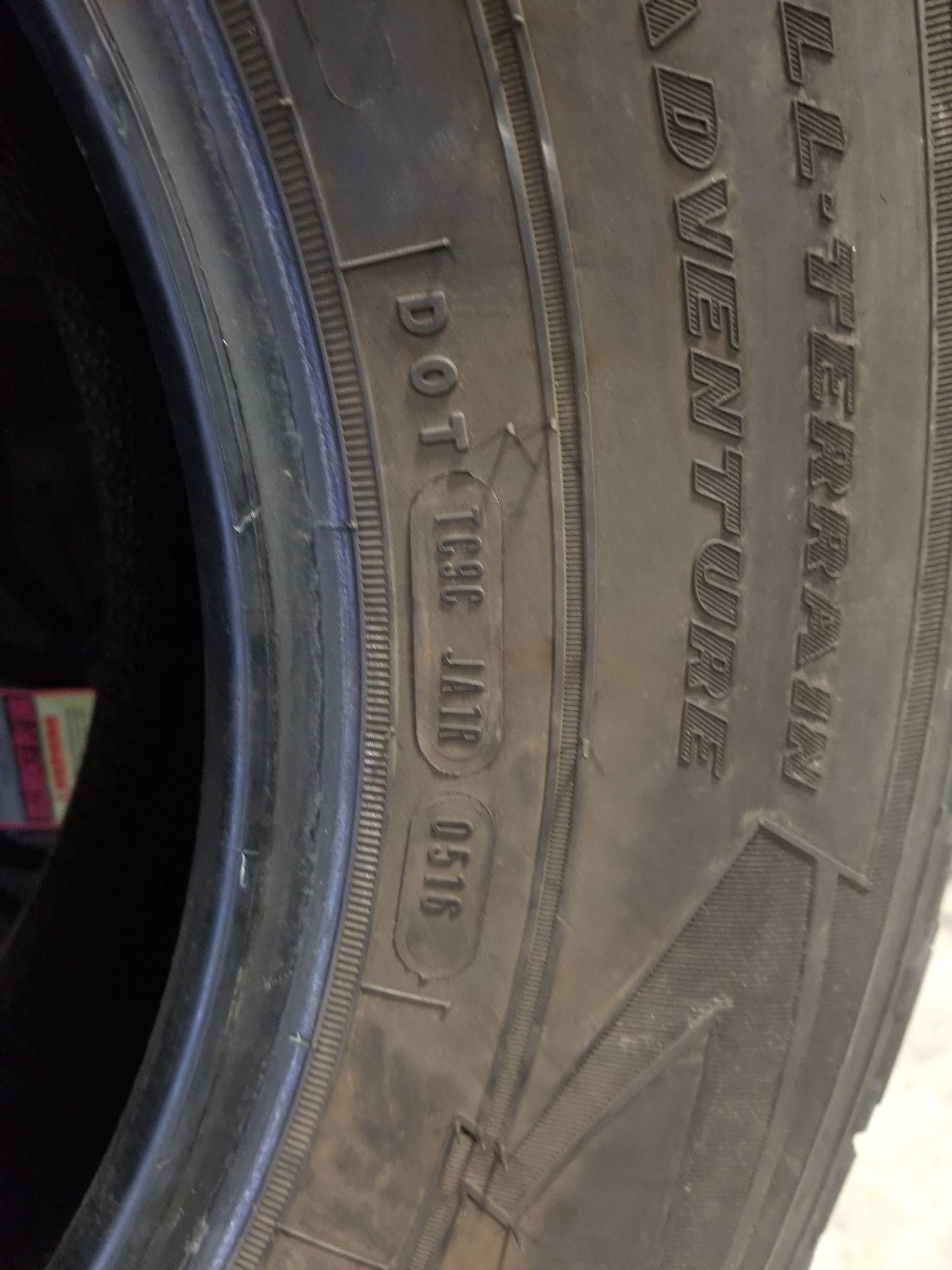 SET OF 4 235/75R17 GoodYear Wrangler A/T Adventure 109 T SL - Used Tires