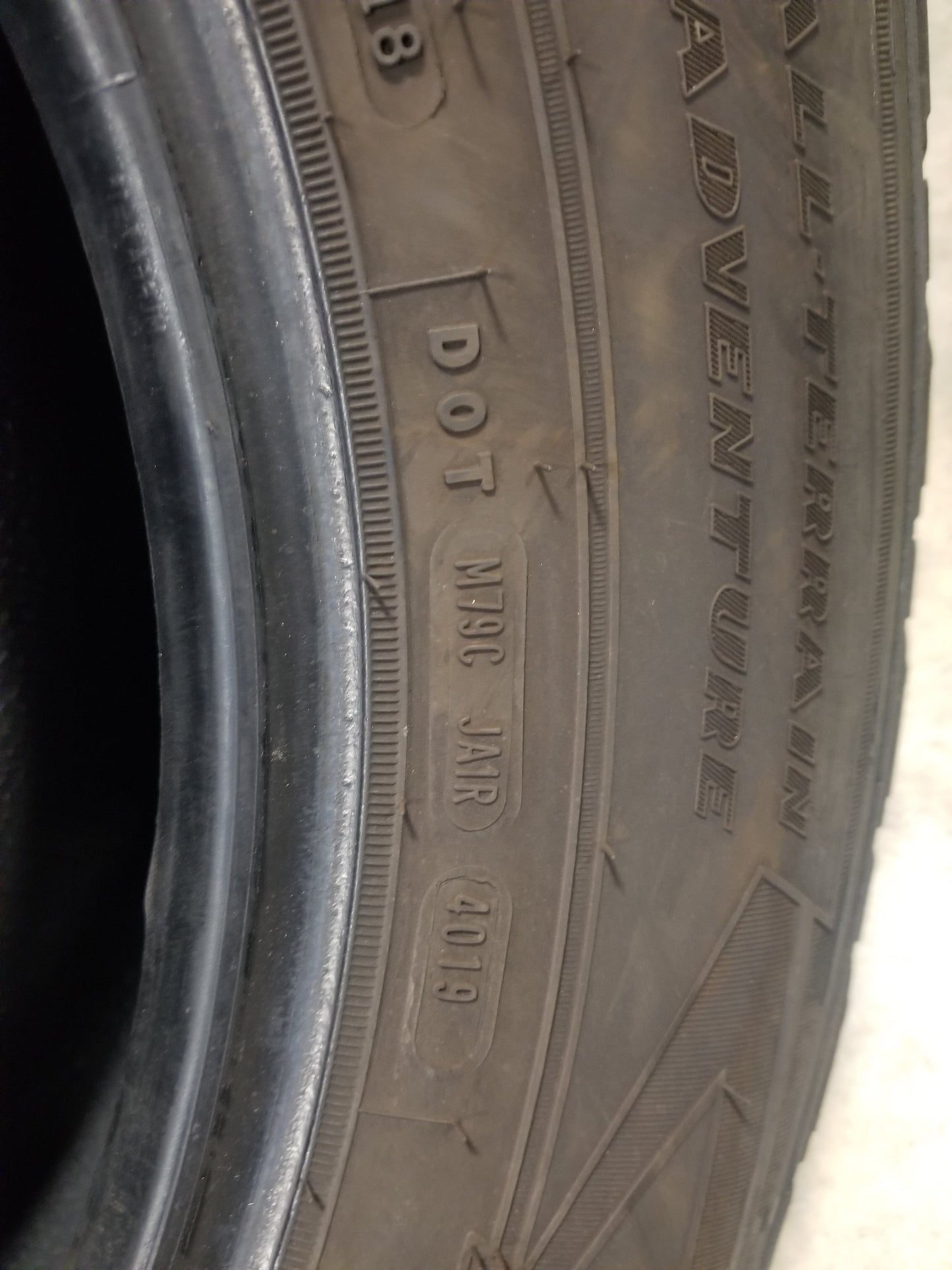 SET OF 4 235/75R17 GoodYear Wrangler A/T Adventure 109 T SL - Used Tires
