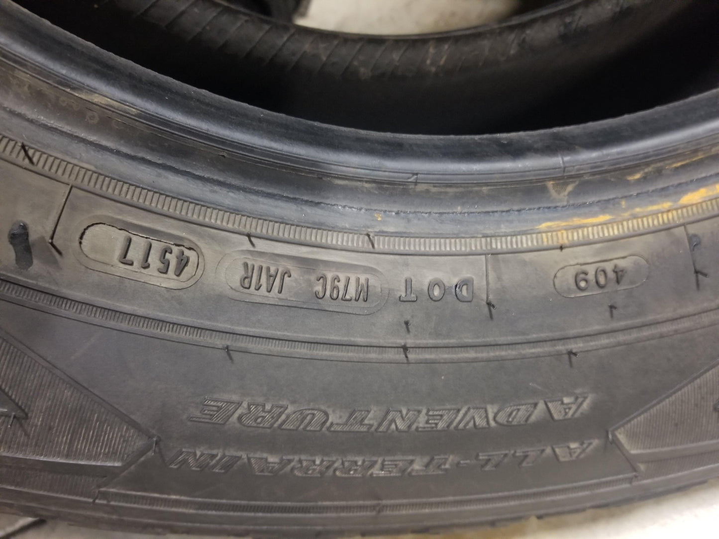 SET OF 2 235/75R17 GoodYear Wrangler A/T Adventure 109 T SL - Used Tires