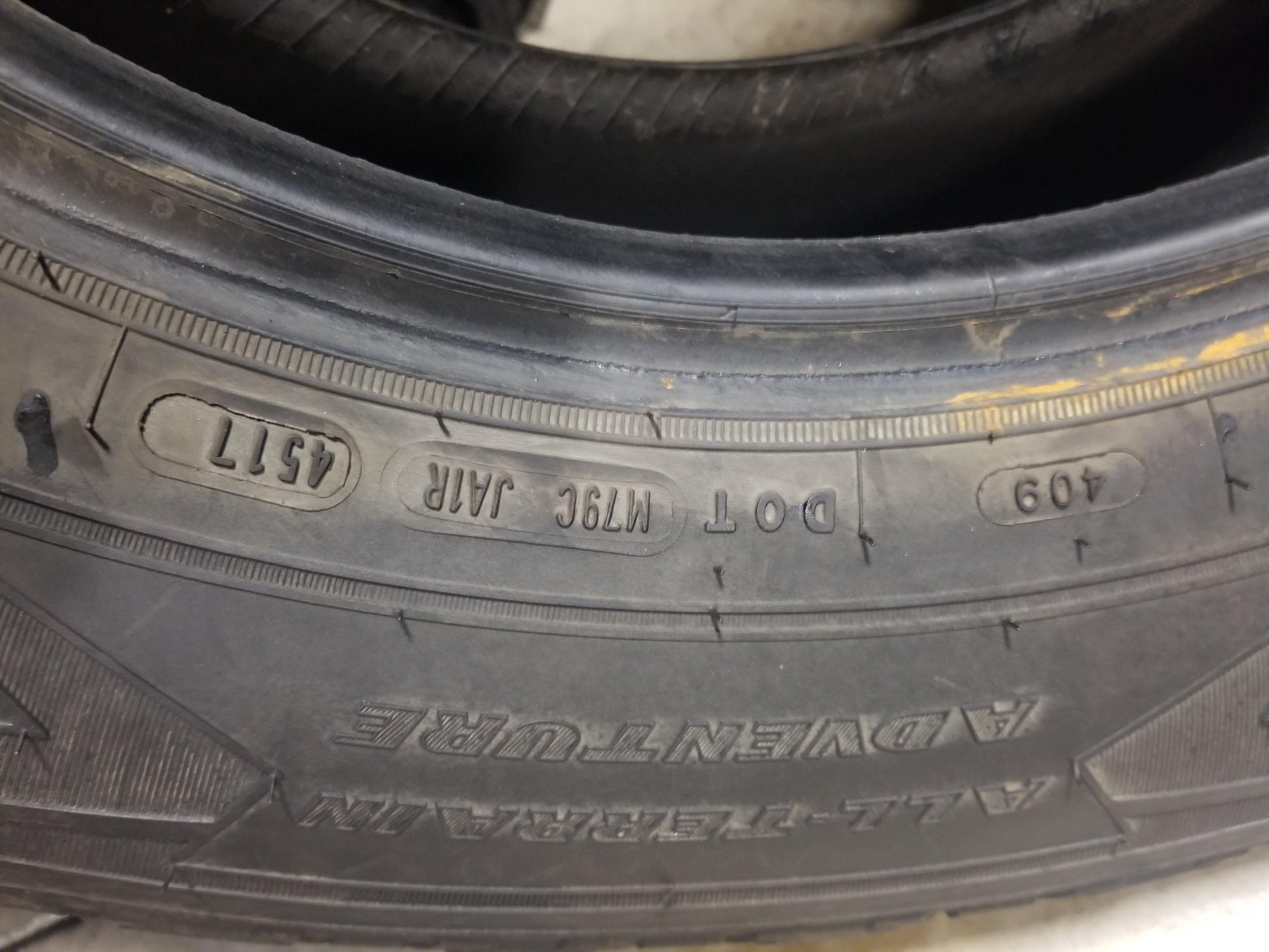 SET OF 2 235/75R17 GoodYear Wrangler A/T Adventure 109 T SL - Used Tires