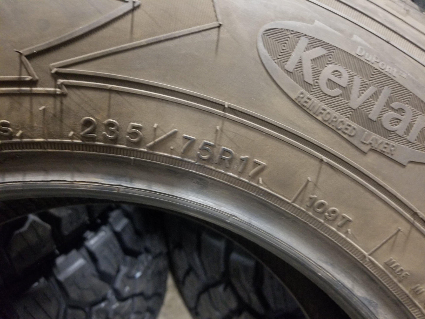 SET OF 2 235/75R17 GoodYear Wrangler A/T Adventure 109 T SL - Used Tires