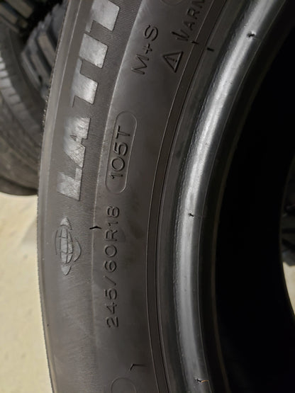 SET OF 4 245/60R18 Michelin LATITUDE TOUR 105 T - Used Tires