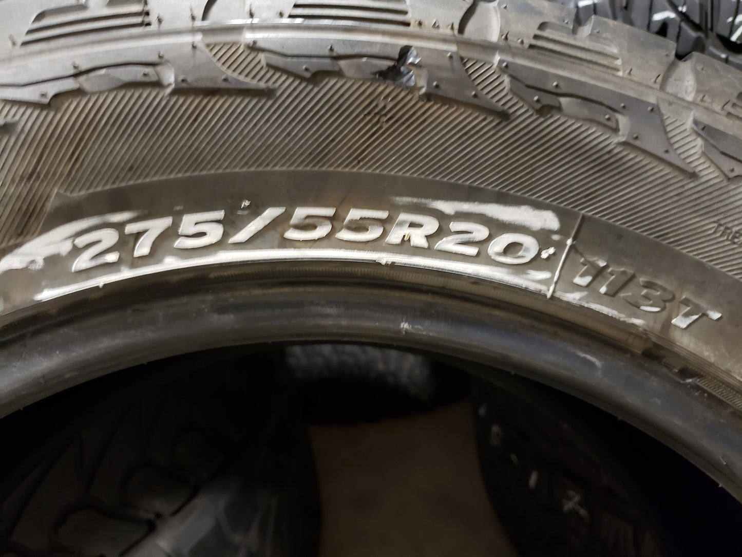 SET OF 3 275/55R20 Hankook Dynapro AT-M 113 T XL - Used Tires