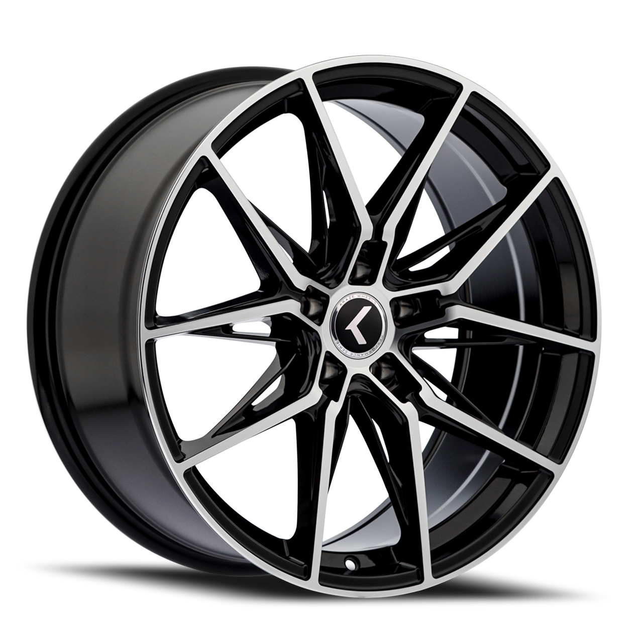 Kraze KR196 Evolve - 18x8.5 30mm 5x120 Gloss Black Machined Wheel | KR196-8812BM30