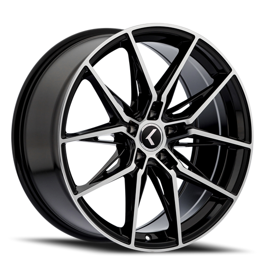 Kraze KR196 Evolve - 18x8.5 30mm 5x112 Gloss Black Machined Wheel | KR196-8845BM30