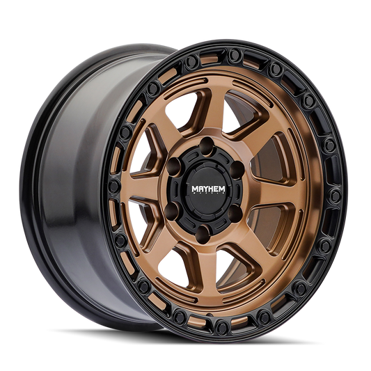 Mayhem 8306 Ridgeline - 17x8.5 0mm 6x135 Bronze/black Lip Wheel | 8306-7836BZ