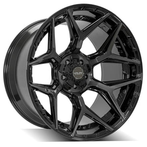 4Play 4P06 22x9 12 6x135/6x139.7 Gloss Black with Brushed Spoke Faces