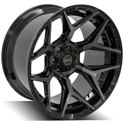 4Play 4P06 22x12 -44 6x135/6x139.7 Gloss Black with Brushed Spoke Faces