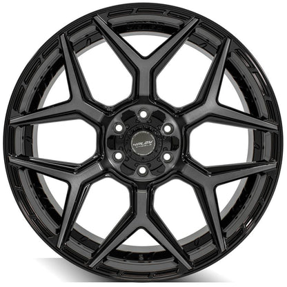 4Play 4P06 24x12 -44 6x135/6x139.7 Gloss Black with Brushed Spoke Faces
