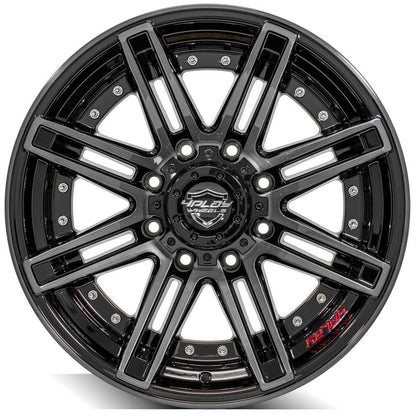 4PLAY Gen2 4P08 20x10 8x180mm -24et in Gloss Black w/ Brushed Face & Tinted Clear