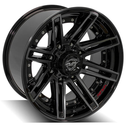 4PLAY Gen2 4P08 20x10 8x180mm -24et in Gloss Black w/ Brushed Face & Tinted Clear