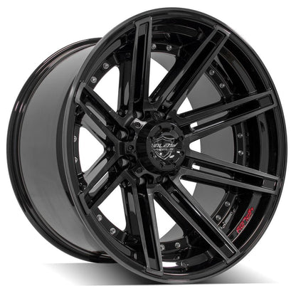 4PLAY Gen2 4P08 22x12 8x170mm -44et in Gloss Black w/ Brushed Face & Tinted Clear