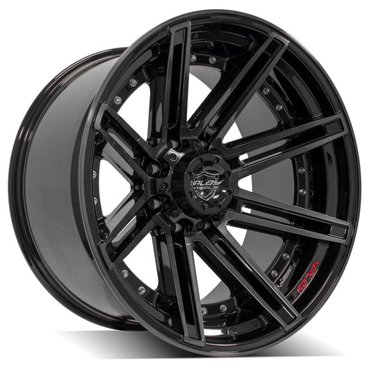 4PLAY Gen2 4P08 22x12 8x170mm -44et in Gloss Black w/ Brushed Face & Tinted Clear