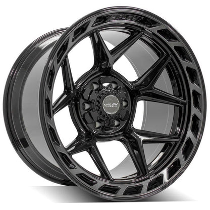 SET OF 4 WHEEL & TIRE PACKAGE | 4Play 4P55 22x12 -44 5x127/5x139.7 Gloss Black | 35x12.50R22 SureTrac Wide Climber R/T I