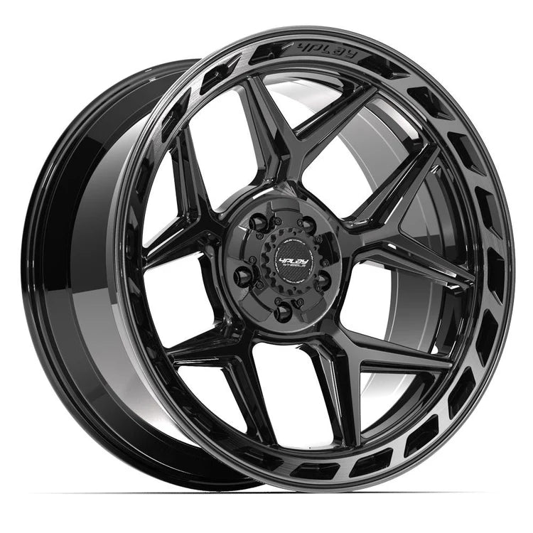 4PLAY Gen3 4P55 22x10 -18 5x127/5x139.7 Gloss Black Brushed with Tinted Clear