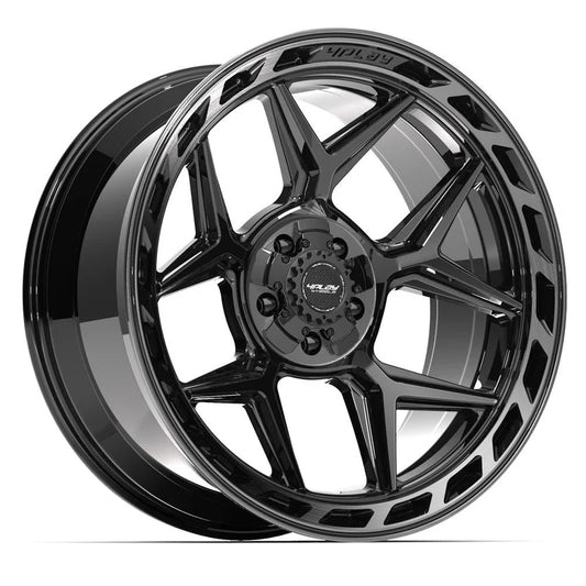 4PLAY Gen3 4P55 22x10 -18 5x127/5x139.7 Gloss Black Brushed with Tinted Clear