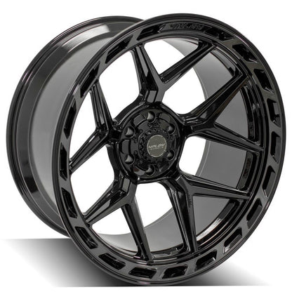 SET OF 4 WHEEL & TIRE PACKAGE | 4Play 4P55 22x10 -18 6x135/6x139.7 Gloss Black Brushed | 35x12.50R22 SureTrac Wide Climber R/T I