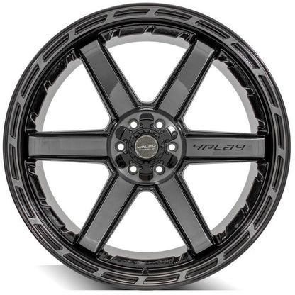 SET OF 4 WHEEL & TIRE PACKAGE | 4Play 4P63 22x10 -18 5x127/5x139.7 Gloss Black | 35x12.50R22 SureTrac Wide Climber R/T I