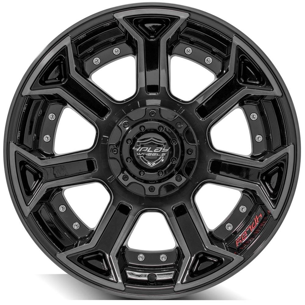 4PLAY Gen2 4P70 20x10 6x135mm & 6x5.5" -18et in Gloss Black w/ Brushed Face & Tinted Clear